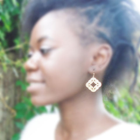 LAVISHY light weight intricate lacy filigree earrings