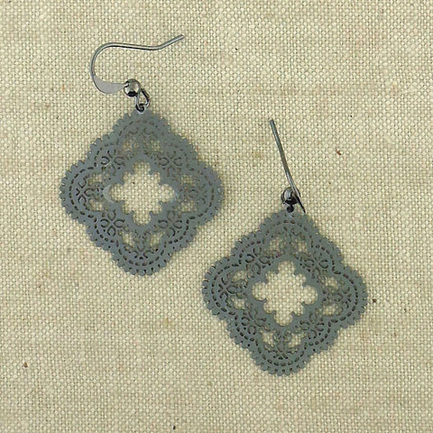 LAVISHY light weight intricate lacy filigree earrings