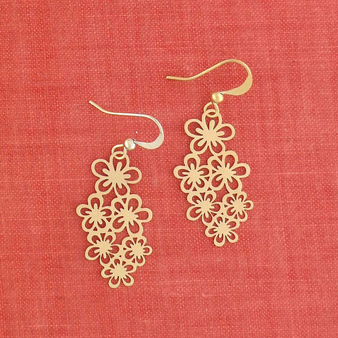 LAVISHY light weight intricate lacy filigree earrings