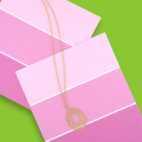 Online shopping for LAVISHY unique, beautiful & affordable light weight intricate filigree pendant necklace. Great for everyday wear, or as gift for family & friends. Wholesale at www.lavishy.com for gift shop, clothing & fashion accessories boutique, book store since 2001.