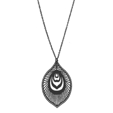 LAVISHY light weight intricate peacock feather necklace