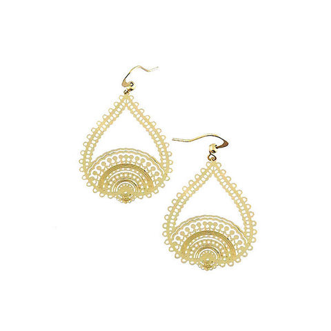 LAVISHY light weight intricate lacy filigree earrings