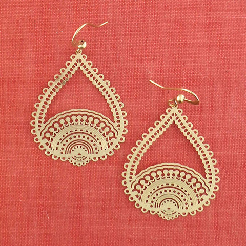 LAVISHY light weight intricate lacy filigree earrings