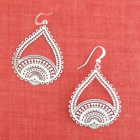 LAVISHY light weight intricate lacy filigree earrings