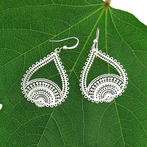 LAVISHY light weight intricate lacy filigree earrings