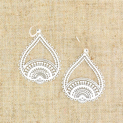 LAVISHY light weight intricate lacy filigree earrings