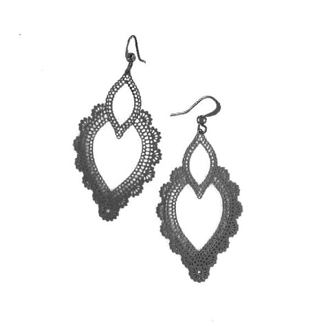 LAVISHY light weight intricate lacy filigree earrings