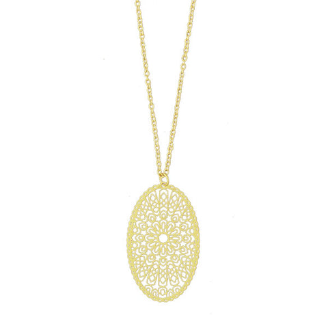 Online shopping for LAVISHY unique, beautiful & affordable light weight intricate filigree pendant necklace. Great for everyday wear, or as gift for family & friends. Wholesale at www.lavishy.com for gift shop, clothing & fashion accessories boutique, book store since 2001.