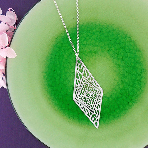 Online shopping for LAVISHY unique, beautiful & affordable light weight intricate filigree pendant necklace. Great for everyday wear, or as gift for family & friends. Wholesale at www.lavishy.com for gift shop, clothing & fashion accessories boutique, book store since 2001.