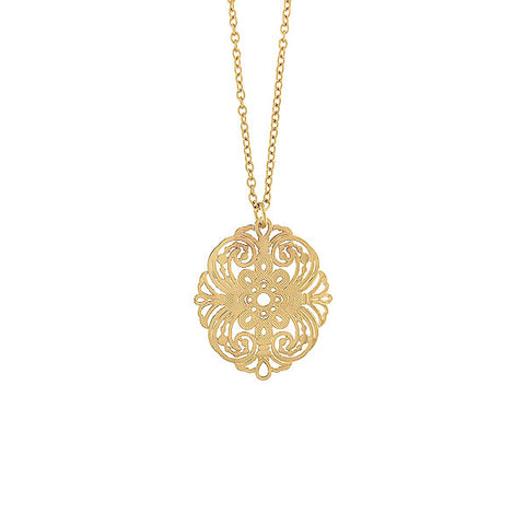Online shopping for LAVISHY unique, beautiful & affordable light weight intricate filigree pendant necklace. Great for everyday wear, or as gift for family & friends. Wholesale at www.lavishy.com for gift shop, clothing & fashion accessories boutique, book store since 2001.