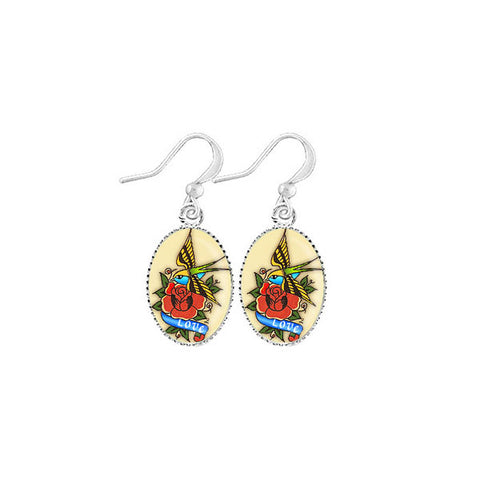 Online shopping for LAVISHY cute & dainty rhodium plated tattoo love bird earrings. Fun to wear, make a playful gift for family & friends. Come with FREE gift box. Wholesale at www.lavishy.com for gift shop, clothing & fashion accessories boutique, book store in Canada, USA & worldwide since 2001.