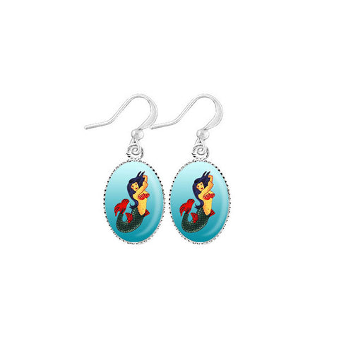 Online shopping for LAVISHY cute & dainty rhodium plated mermaid earrings. Fun to wear, make a playful gift for family & friends. Come with FREE gift box. Wholesale at www.lavishy.com for gift shop, clothing & fashion accessories boutique, book store in Canada, USA & worldwide since 2001.