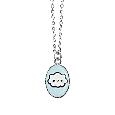 LAVISHY handmade cute & dainty baby cloudrhodium plated necklace