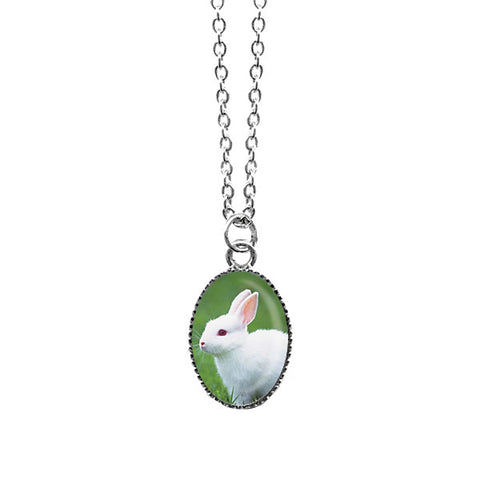 Online shopping for LAVISHY cute & dainty rhodium plated white bunny necklace. Fun to wear, make a playful gift for family & friends. Come with FREE gift box. Wholesale at www.lavishy.com for gift shop, clothing & fashion accessories boutique, book store in Canada, USA & worldwide since 2001.