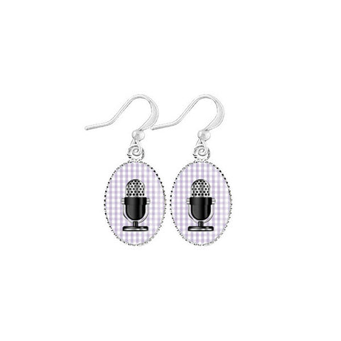 Online shopping for LAVISHY cute & dainty rhodium plated retro microphone earrings. Fun to wear, make a playful gift for family & friends. Come with FREE gift box. Wholesale at www.lavishy.com for gift shop, clothing & fashion accessories boutique, book store in Canada, USA & worldwide since 2001.