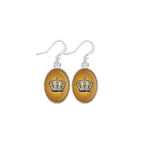 LAVISHY handmade cute & dainty crownrhodium plated earrings
