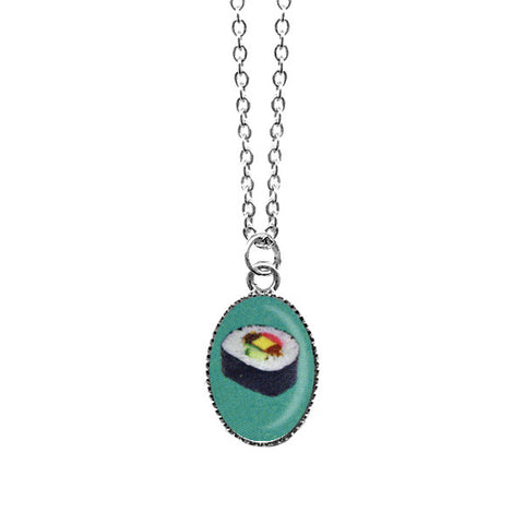 Online shopping for LAVISHY cute & dainty rhodium plated sushi necklace. Fun to wear, make a playful gift for family & friends. Come with FREE gift box. Wholesale at www.lavishy.com for gift shop, clothing & fashion accessories boutique, book store in Canada, USA & worldwide since 2001.