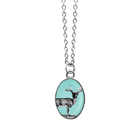 Online shopping for LAVISHY cute & dainty rhodium plated deer necklace. Fun to wear, make a playful gift for family & friends. Come with FREE gift box. Wholesale at www.lavishy.com for gift shop, clothing & fashion accessories boutique, book store in Canada, USA & worldwide since 2001.
