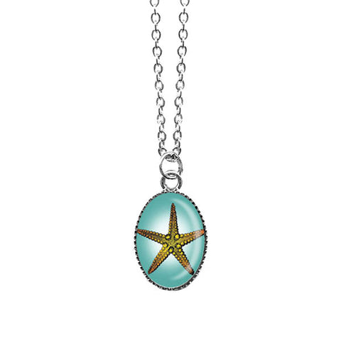 LAVISHY handmade cute & dainty starfishrhodium plated necklace