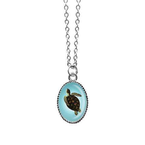 LAVISHY handmade cute & dainty turtlerhodium plated necklace