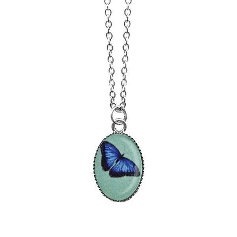 LAVISHY handmade cute & dainty butterflyrhodium plated necklace