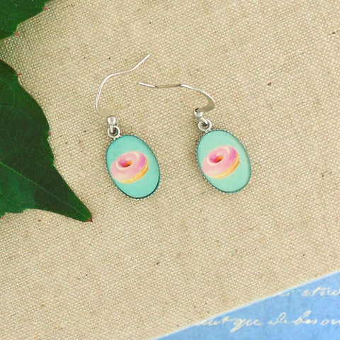 Online shopping for LAVISHY cute & dainty rhodium plated pink donut earrings. Fun to wear, make a playful gift for family & friends. Come with FREE gift box. Wholesale at www.lavishy.com for gift shop, clothing & fashion accessories boutique, book store in Canada, USA & worldwide since 2001.