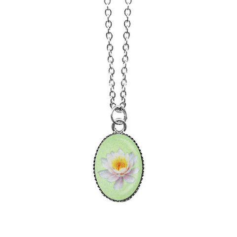Online shopping for LAVISHY cute & dainty rhodium plated water lily flower necklace. Fun to wear, make a playful gift for family & friends. Come with FREE gift box. Wholesale at www.lavishy.com for gift shop, clothing & fashion accessories boutique, book store in Canada, USA & worldwide since 2001.