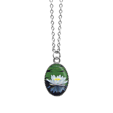Online shopping for LAVISHY cute & dainty rhodium plated water lily flower necklace. Fun to wear, make a playful gift for family & friends. Come with FREE gift box. Wholesale at www.lavishy.com for gift shop, clothing & fashion accessories boutique, book store in Canada, USA & worldwide since 2001.