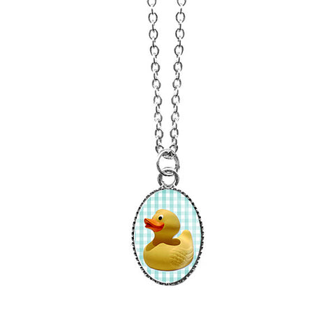 Online shopping for LAVISHY cute & dainty rhodium plated rubber duck necklace. Fun to wear, make a playful gift for family & friends. Come with FREE gift box. Wholesale at www.lavishy.com for gift shop, clothing & fashion accessories boutique, book store in Canada, USA & worldwide since 2001.