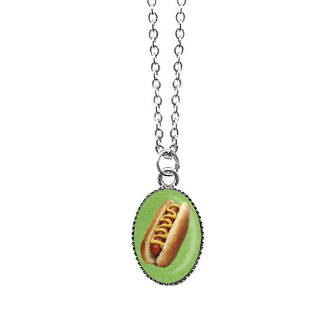 Online shopping for LAVISHY cute & dainty rhodium plated hot dog necklace. Fun to wear, make a playful gift for family & friends. Come with FREE gift box. Wholesale at www.lavishy.com for gift shop, clothing & fashion accessories boutique, book store in Canada, USA & worldwide since 2001.