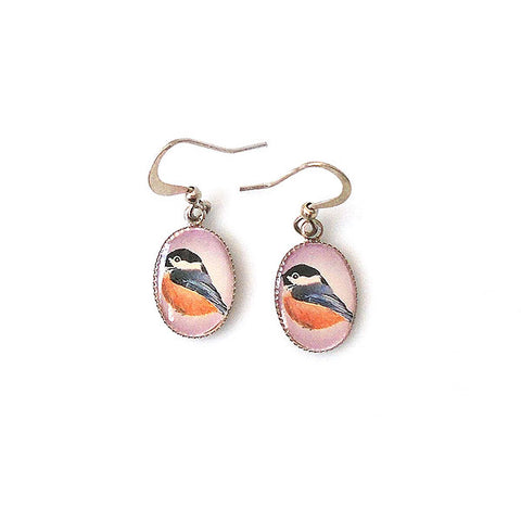 LAVISHY handmade cute & dainty bird rhodium plated earrings