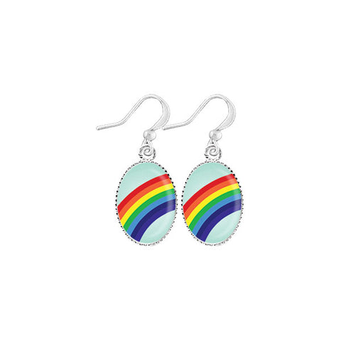 LAVISHY handmade cute & dainty rainbow rhodium plated earrings