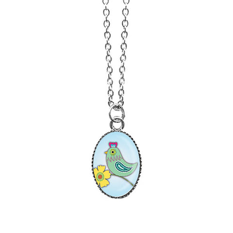 LAVISHY handmade cute & dainty bird rhodium plated necklace