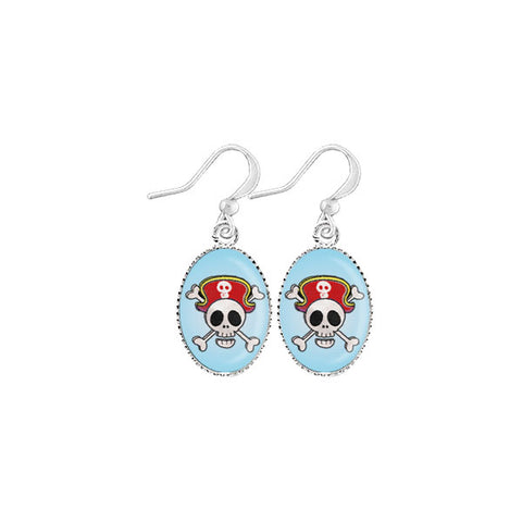 LAVISHY handmade cute & dainty pirate rhodium plated earrings