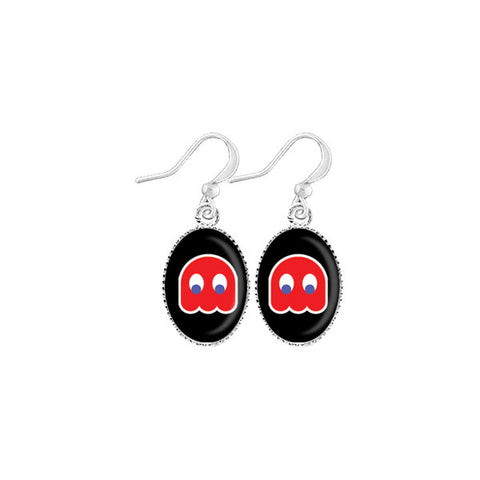 LAVISHY handmade cute & dainty Pacman rhodium plated earrings