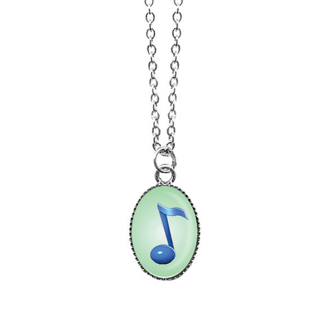 LAVISHY handmade cute & dainty music note rhodium plated necklace
