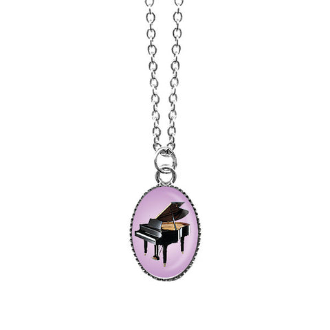 LAVISHY handmade cute & dainty piano rhodium plated necklace