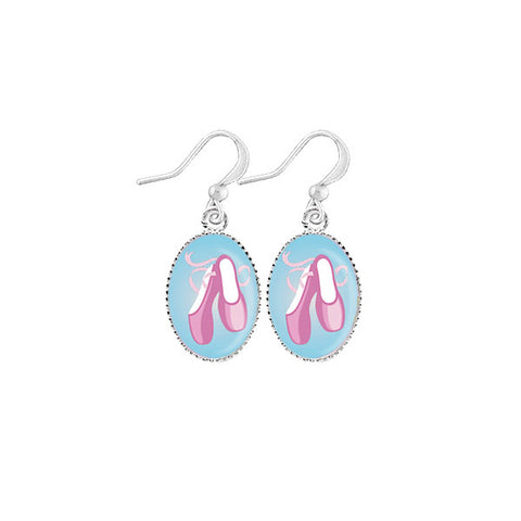 LAVISHY handmade cute & dainty ballet shoes rhodium plated earrings