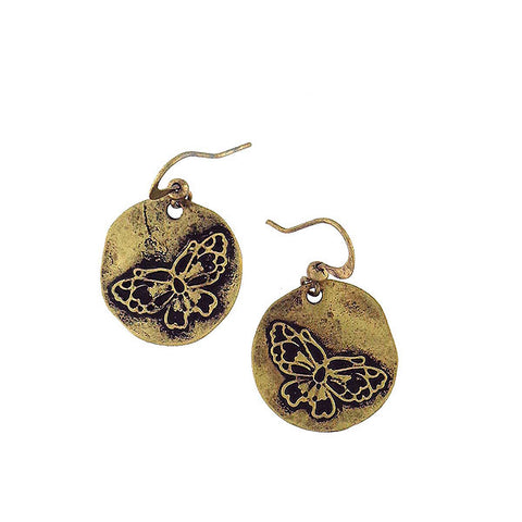 LAVISHY handmade vintage style butterfly & life earrings