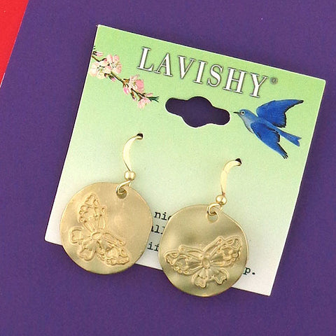 LAVISHY handmade vintage style butterfly & life earrings