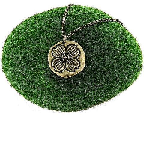 LAVISHY handmade reversible dogwood flower & faith pendant necklace. Wholesale available at www.lavishy.com