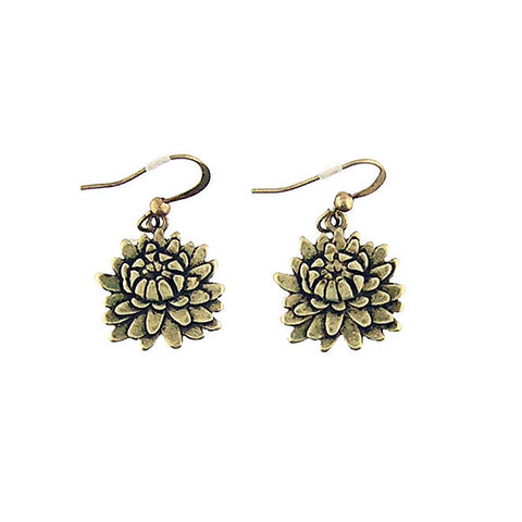 LAVISHY handmade vintage style chrysanthemum & strength earrings