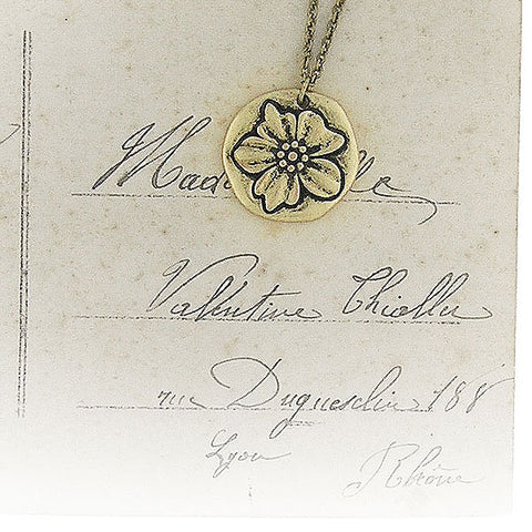 LAVISHY handmade reversible lily flower & grace pendant necklace