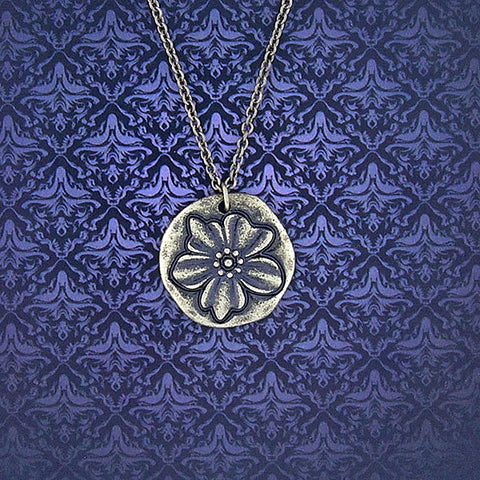LAVISHY handmade reversible lily flower & grace pendant necklace