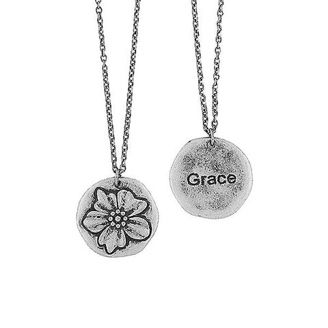 LAVISHY handmade reversible lily flower & grace pendant necklace