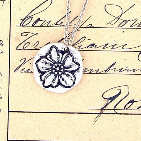 LAVISHY handmade reversible lily flower & grace pendant necklace