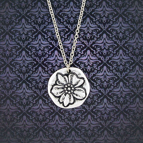 LAVISHY handmade reversible lily flower & grace pendant necklace