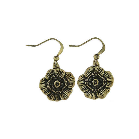 LAVISHY handmade vintage style anemone flower & free spirit earrings