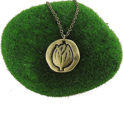LAVISHY handmade reversible tulips flower & hope pendant necklace. Wholesale available at www.lavishy.com