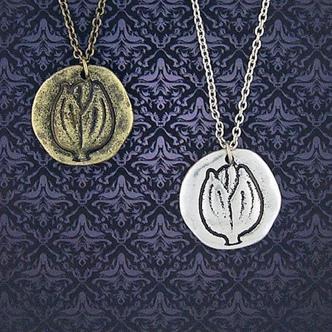 LAVISHY handmade reversible tulip flower & hope pendant necklace. Wholesale available at www.lavishy.com